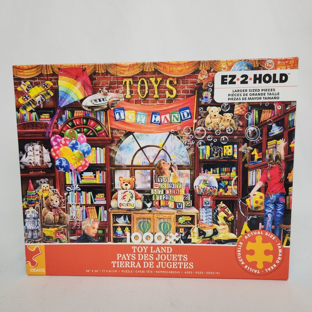 New Sealed Ceaco "Toy Land" 1000 pc Jigsaw Puzzle Large Easy‎ to Hold 30"x24"